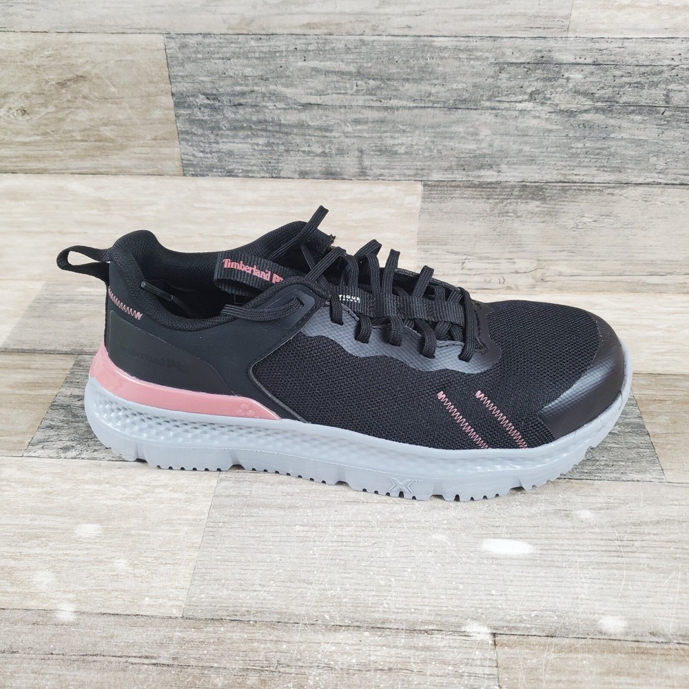 Timberland Pro Setra Womens Shoe Sz‎ 7.5 M Black Rose Gold Composite Safety Toe